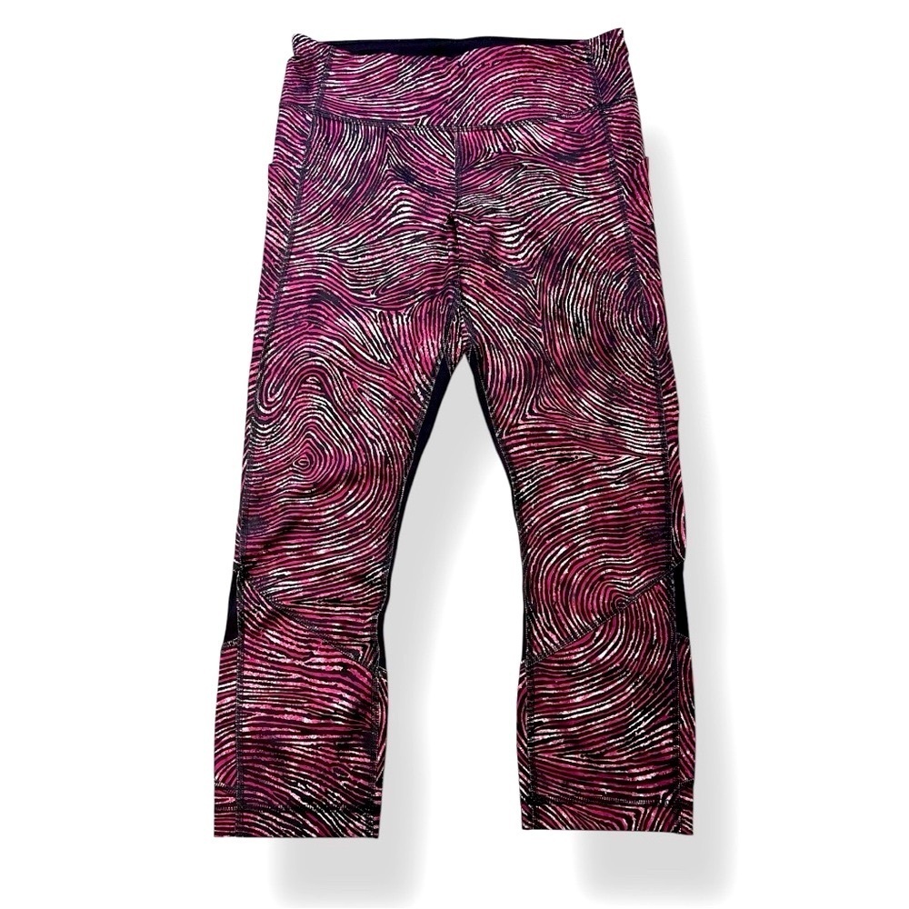Lululemon Pace Rival Crop - Seawheeze - Who Done It Regal Plum Black Size 6 - Picture 2 of 6